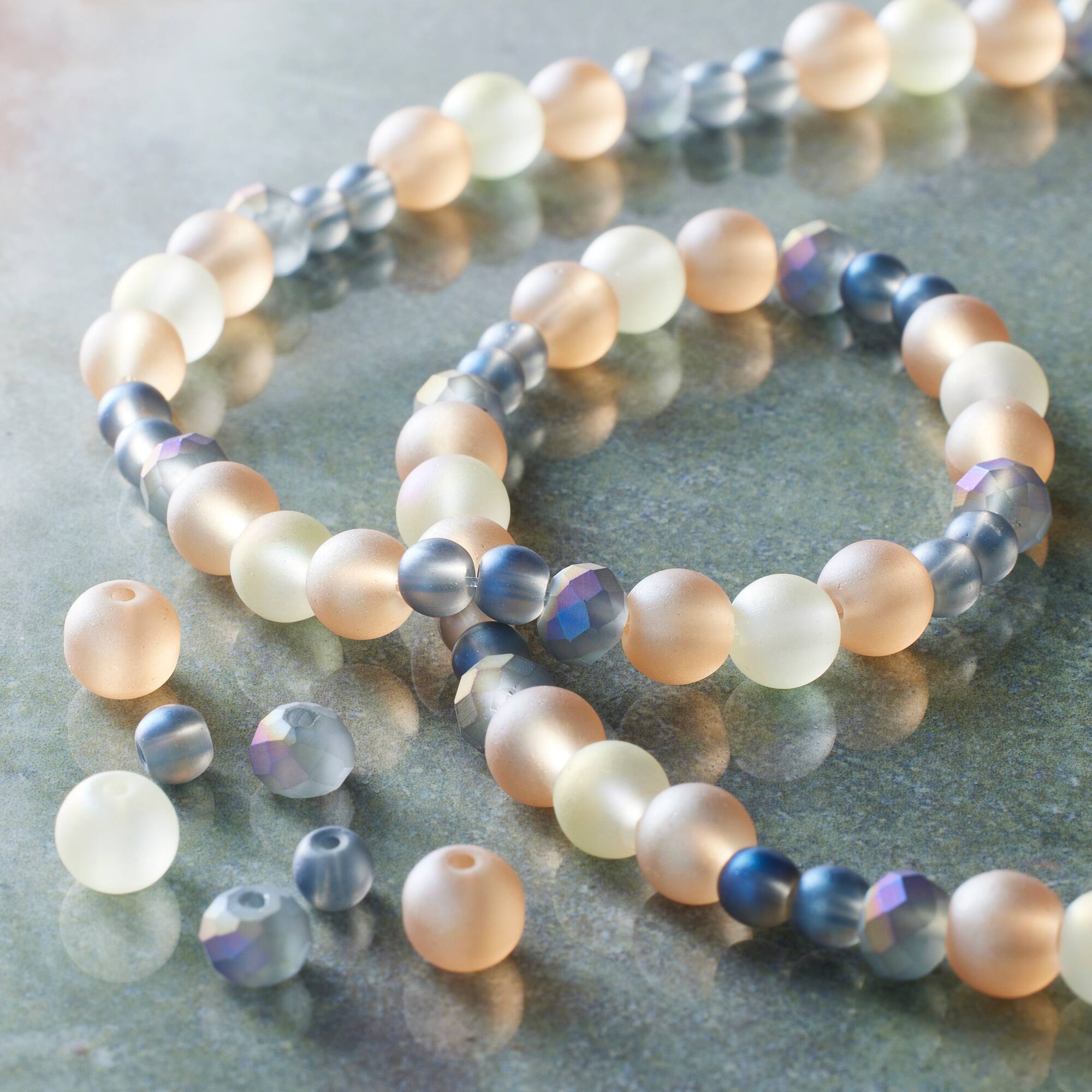 Pastel Pink & Purple Faceted Glass Rondelle Beads by Bead Landing™
